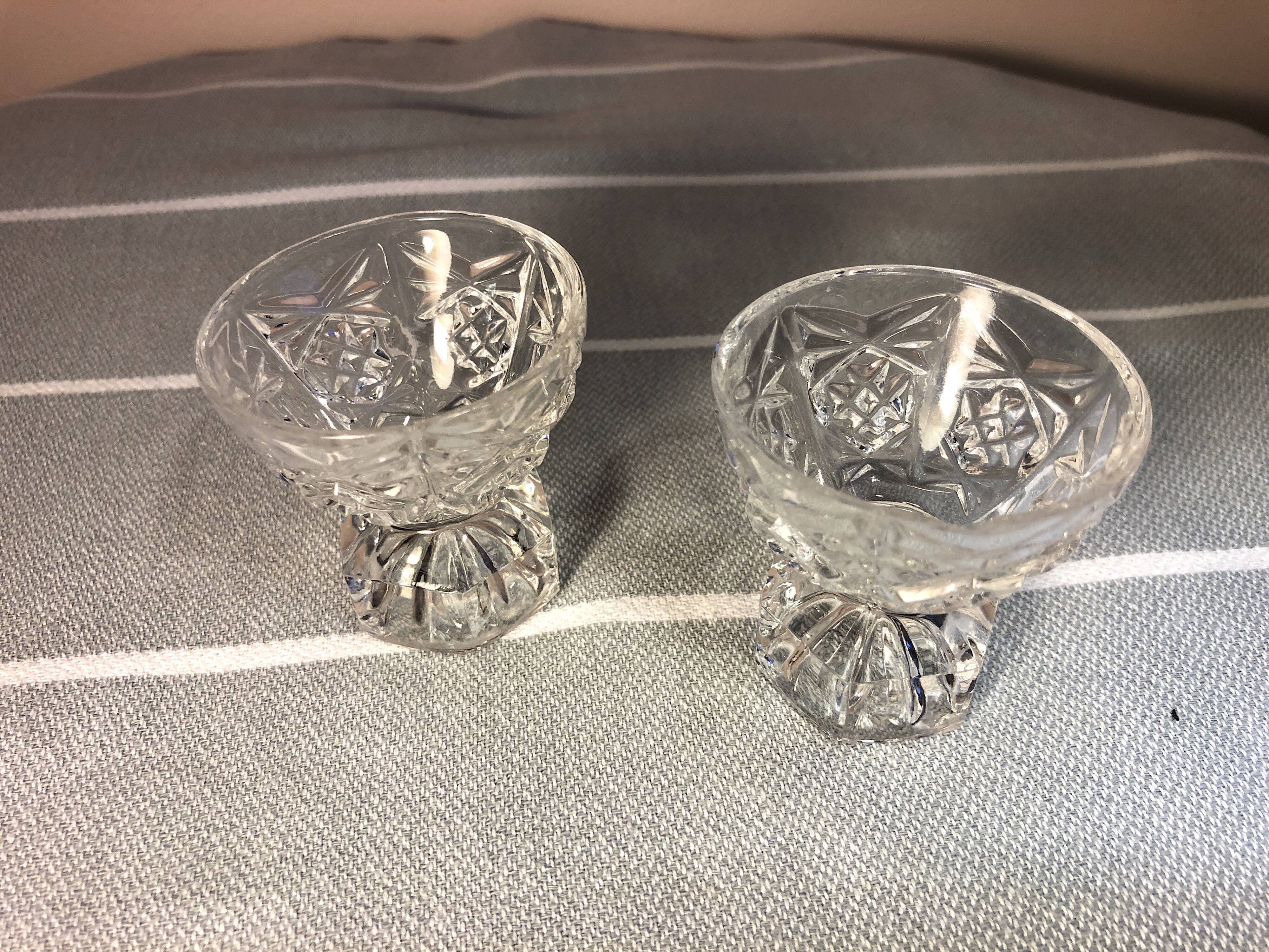 Vintage crystal shells in cut glass