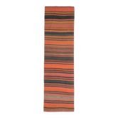 Tapis Kilim Oushak fait main vintage turc des années 1970, orange, 99x320.