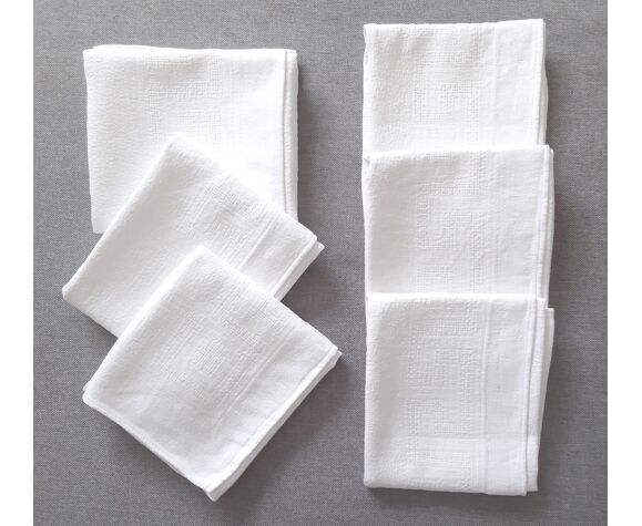 6 serviettes damassées