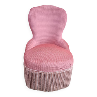 Children's toad armchair pink fabric