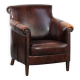 Characterful and comfortable cowhide leather armchair