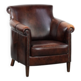 Fauteuil en cuir de vache au caractère distinctif et confortable