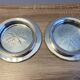 Lot Pair of Silver Metal Bottle & Glass Coasters with Hallmarks