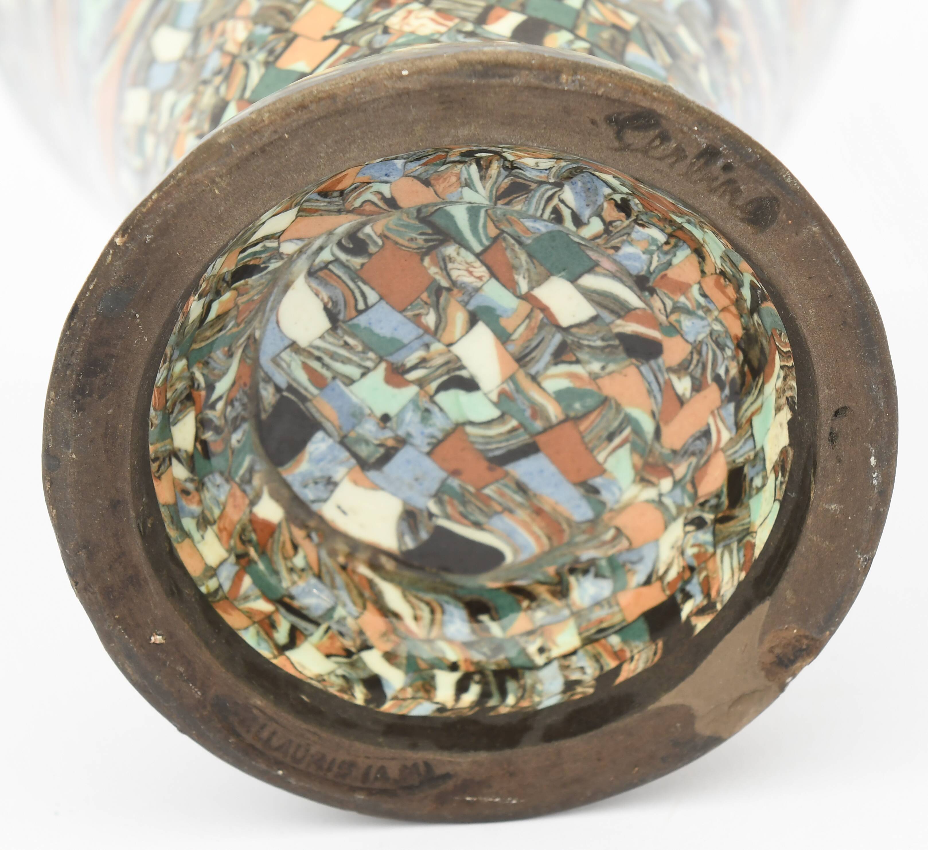 Jean Gerbino (1876-1966) for Vallauris Mosaic mixed earth vase