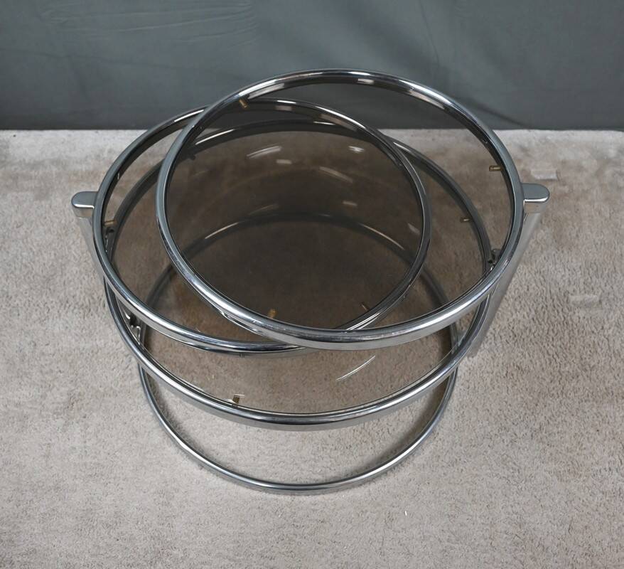 Coffee table with rotating trays, attributed to Milo Baughman – 1970