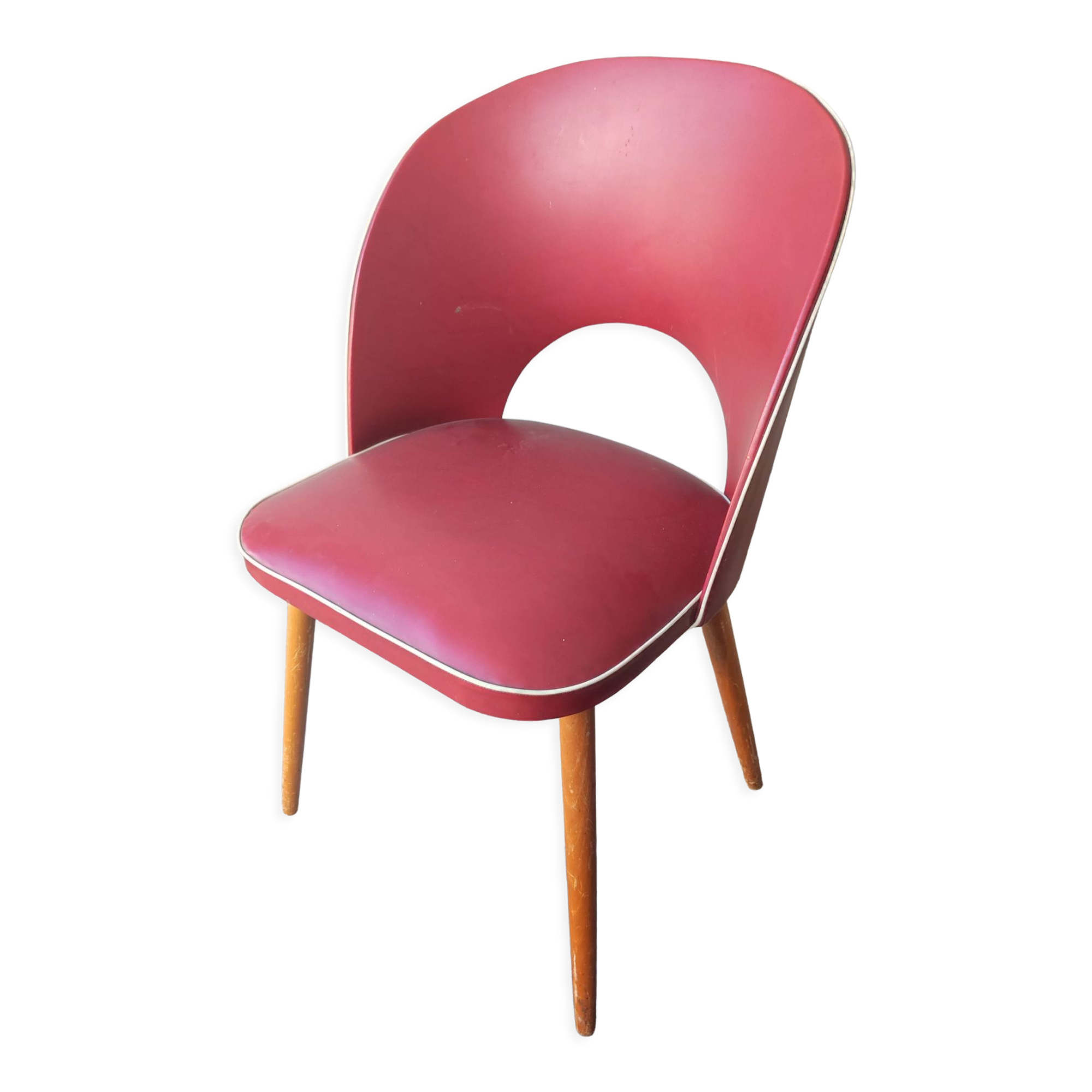 Chair cocktail armchair imitation red feet compass vintage rockabilly