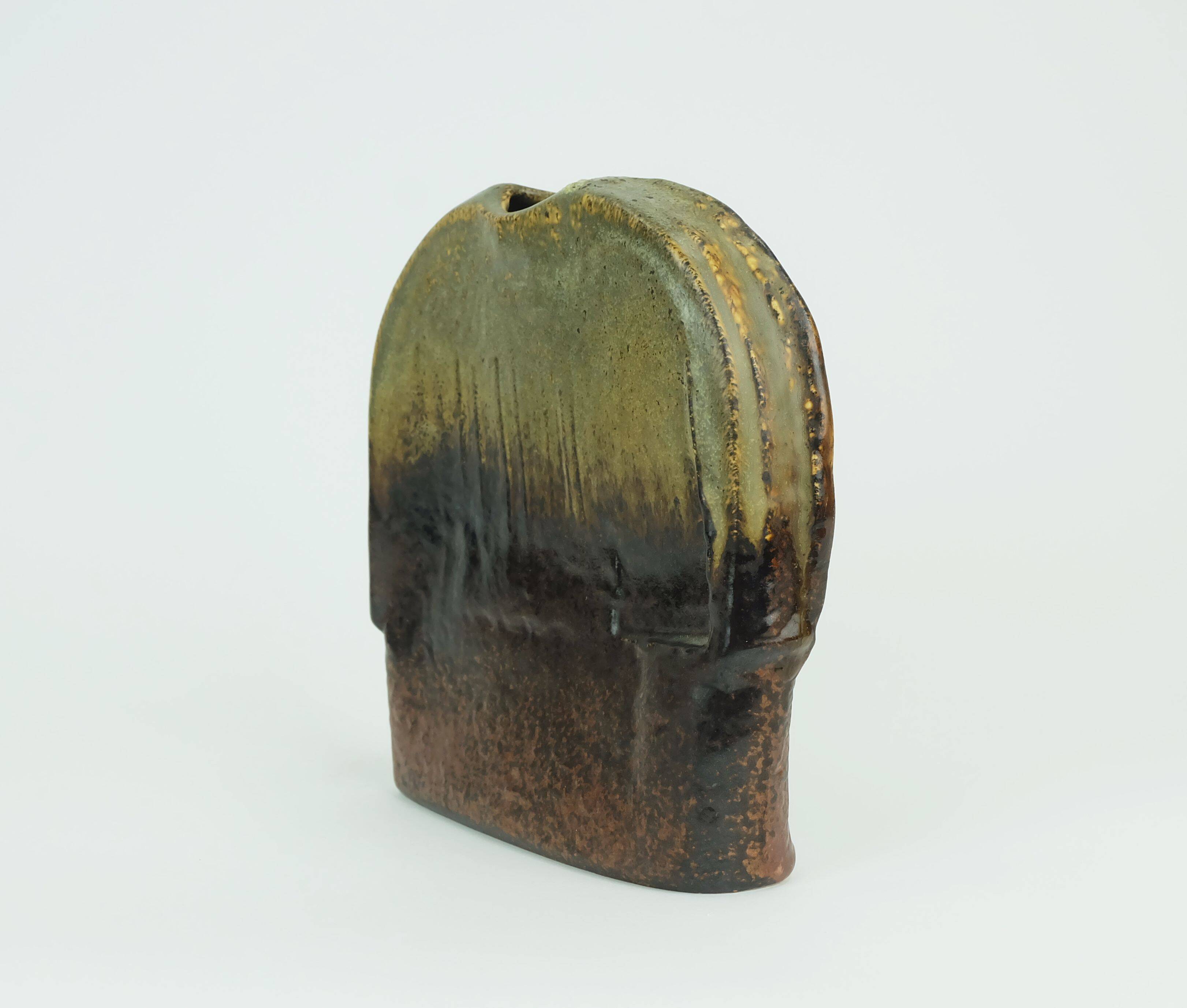 sculptural mid century studio ceramic VASE heiner balzar for steuler 1970s
