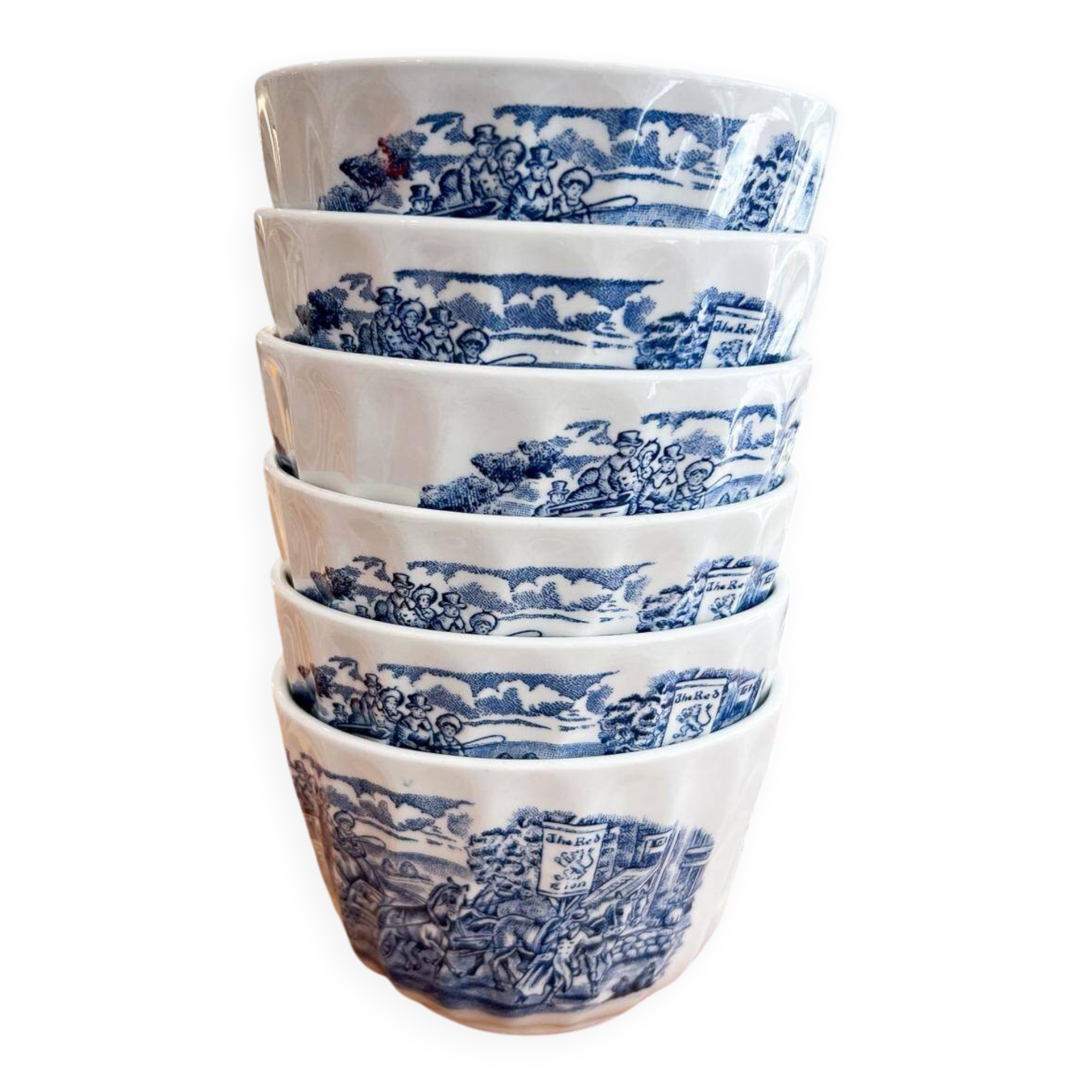 6 English porcelain bowls