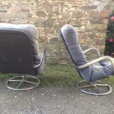 Chrome steel swivel tubular chairs