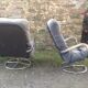 Chrome steel swivel tubular chairs