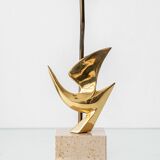 Pair of Philippe Jean Sculptural Brass Bird Table Lamps, Signed Limited Editions