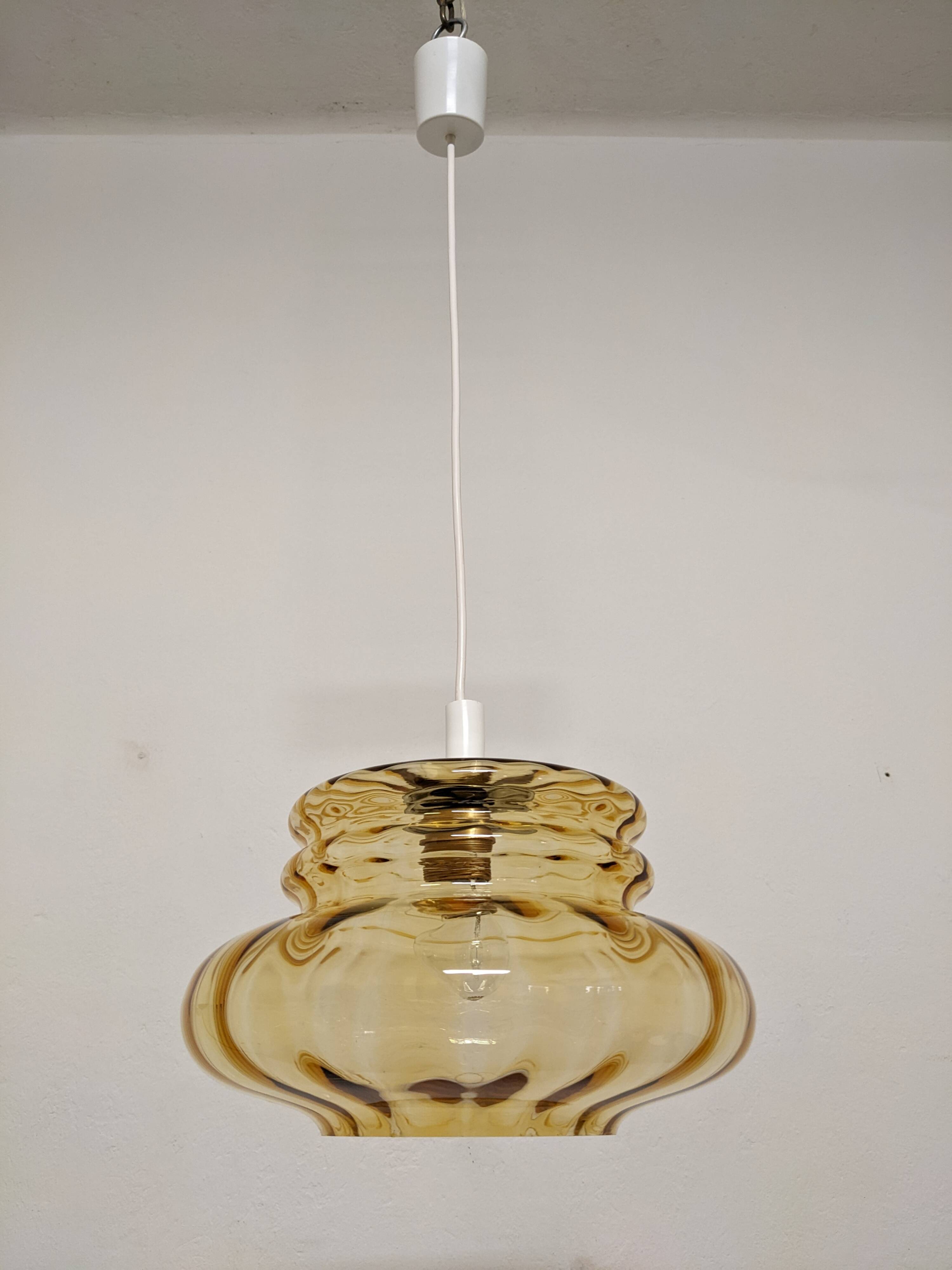 Amber crystal pendant lamp from the 60s/70s