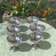 6 coupes en inox vintage, forme de fleurs