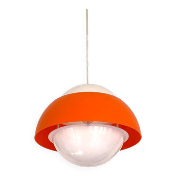 Pendentif œuf au plat en plastique des années 1970