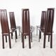 Vintage brown leather dining chairs, set of 6, 1980s