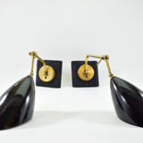 Large pair of vintage Italian wall light brass 1960 certified original edition, no copy