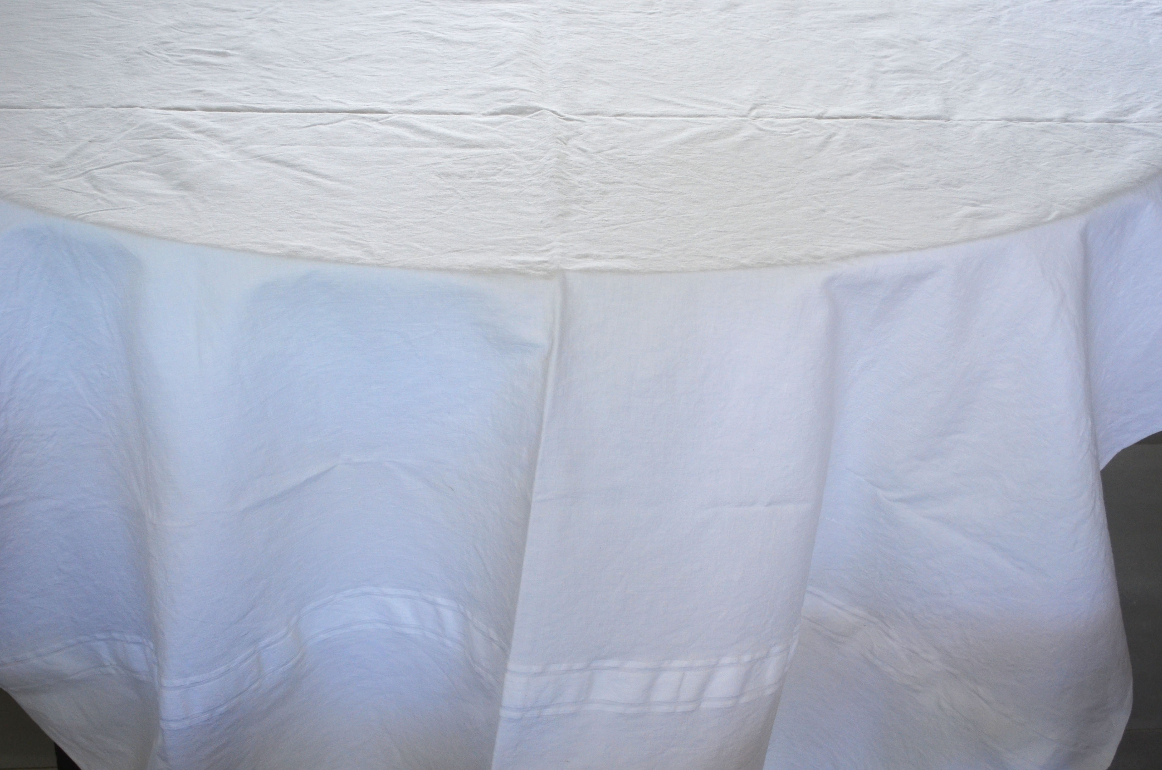 Old linen tablecloth