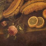 18th century oval painting still life