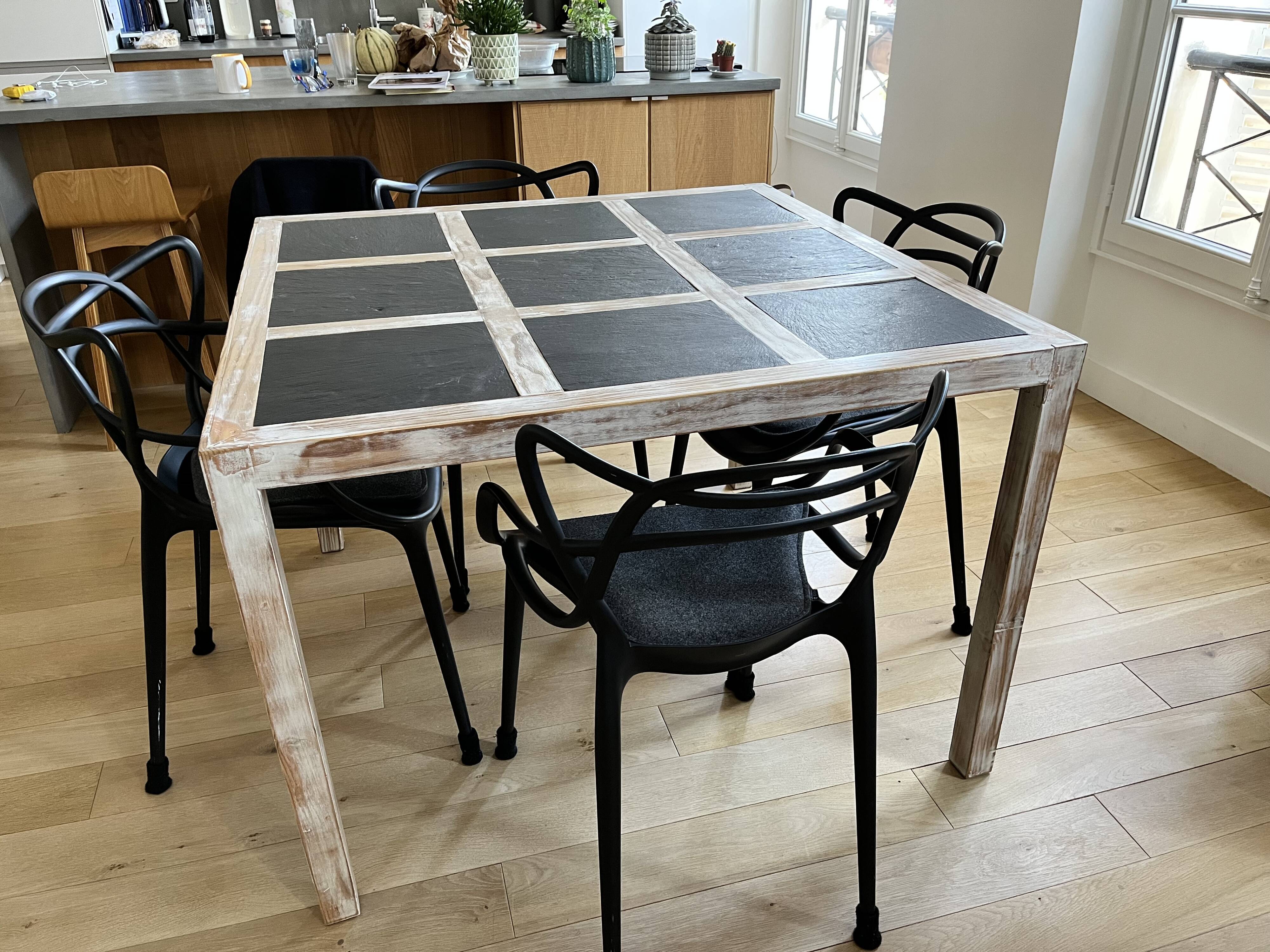 Slate and wood table