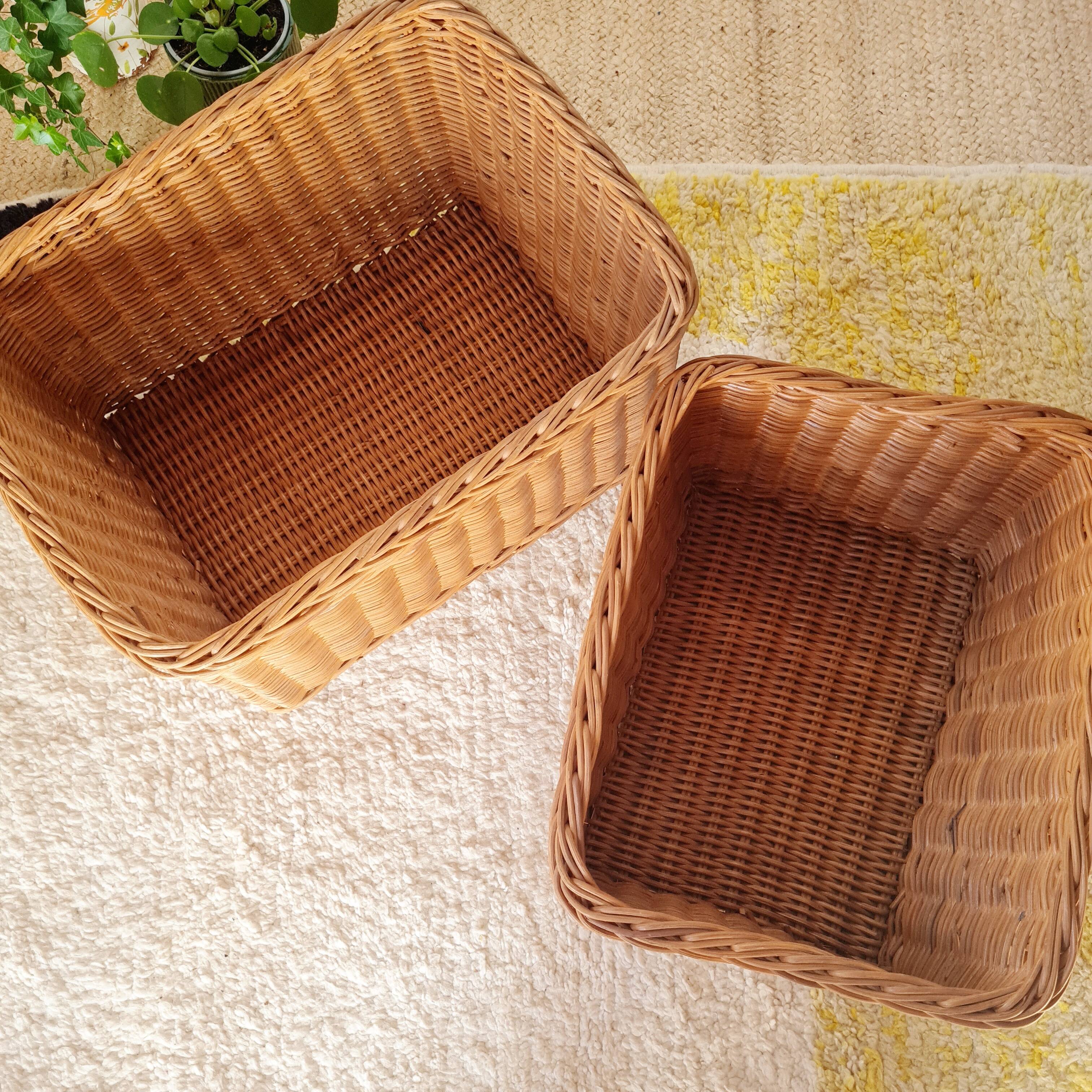 Pair of wicker baskets - planters