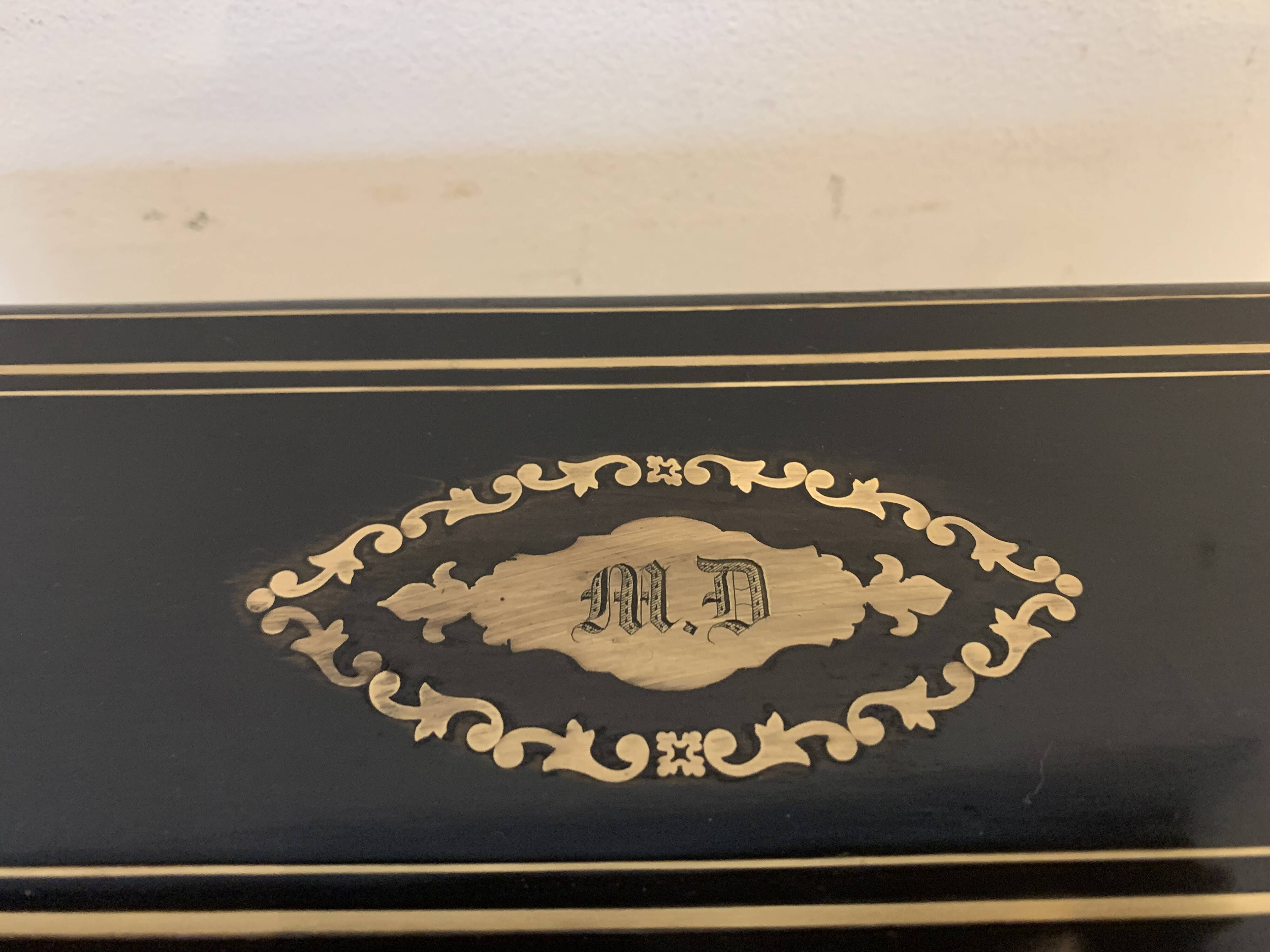 Blackened wooden glove box Napoleon III