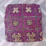 Handmade Berber pouf in wool 60 X 60 X 20 CM