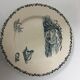 6 flat plates Terre de fer Creil and Montereau marine model