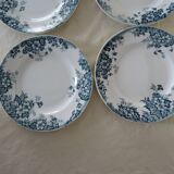 6 Flat plates MARIE lOUISE 353112 PLATES mill wolves faience blue