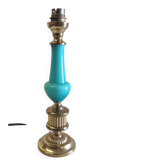 Lamp base in brass and turquoise opaline - mid 20th century.