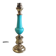 Lamp base in brass and turquoise opaline - mid 20th century.