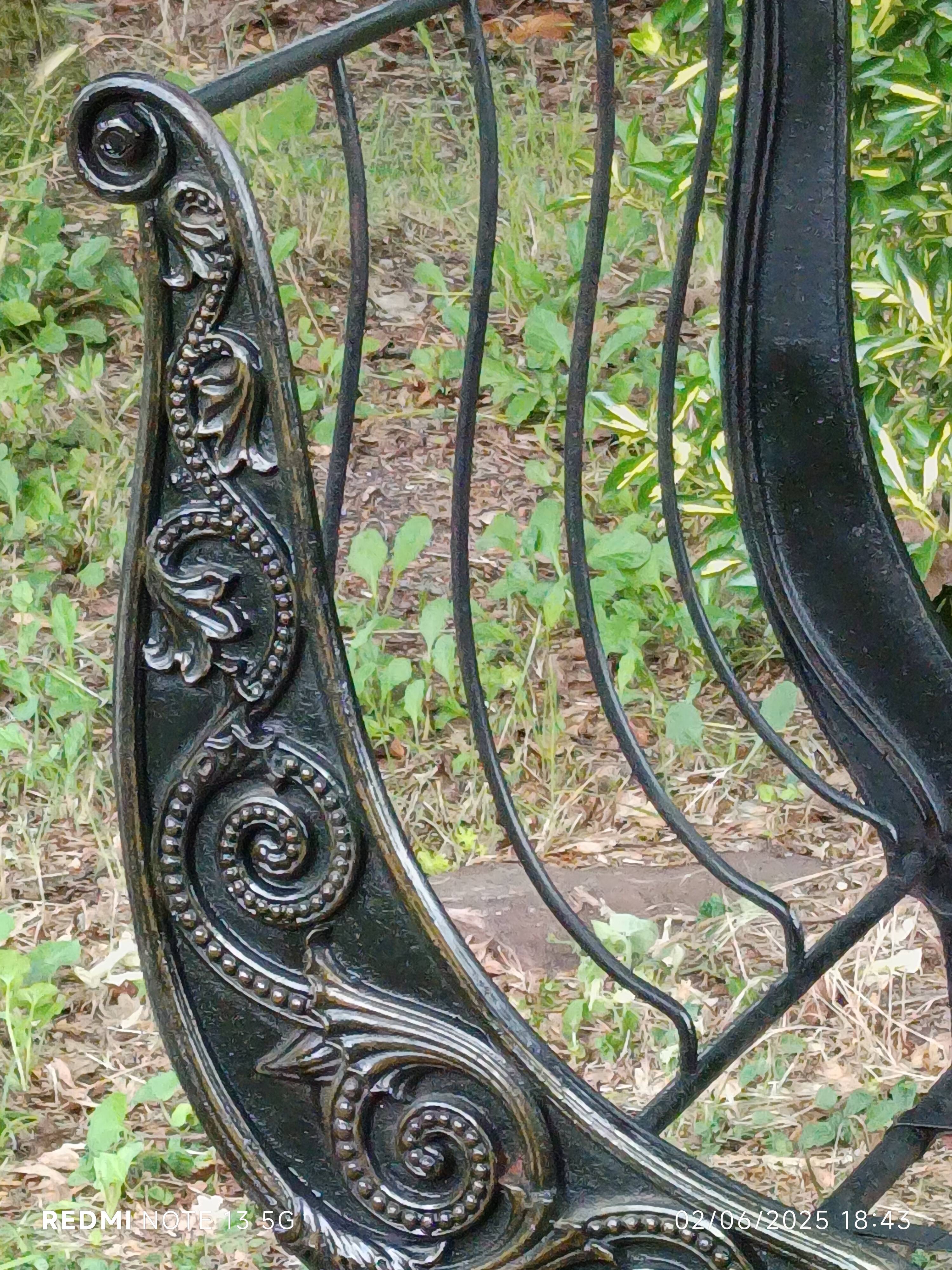 Bench, cast iron daybed, late 19th - early 20th century