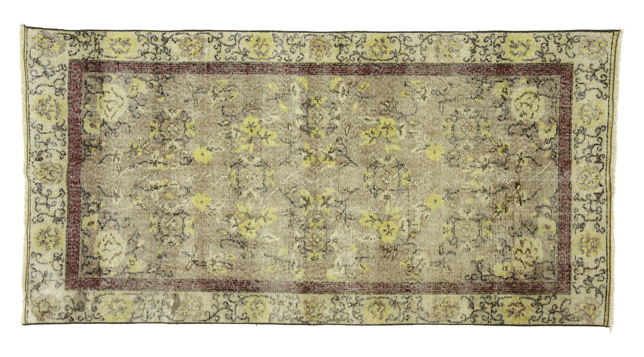 Anatolian handmade vintage rug 213 cm x 107 cm