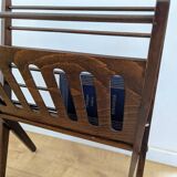 Vintage wooden magazine rack with Scandinavian design