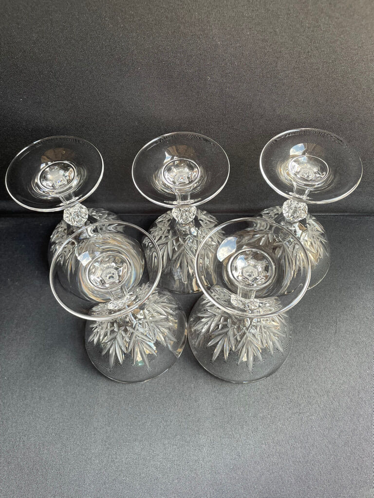 Champagne Glasses (5) - Mid-century modern - Crystal
