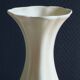 Vintage White Broken Ceramic Vase with Floral Pattern, Ribbed Vase