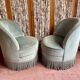 Old sky blue toad armchairs