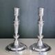 Pair of Christofle silver metal candle holders.