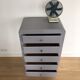 Wooden dresser painted five drawers tapered feet, vintage 60s