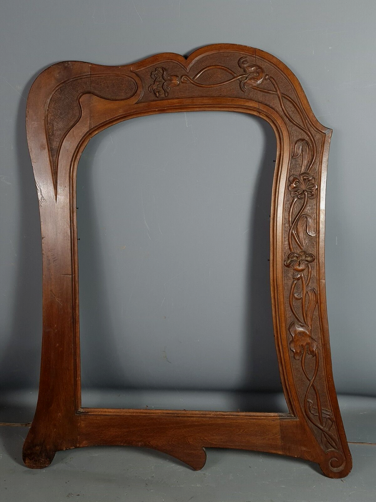 Art Nouveau frame carved wood 73x60 cm, foliage 55.5x36 cm for mirror SB