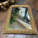 Miroir ancien bois et stuc doré