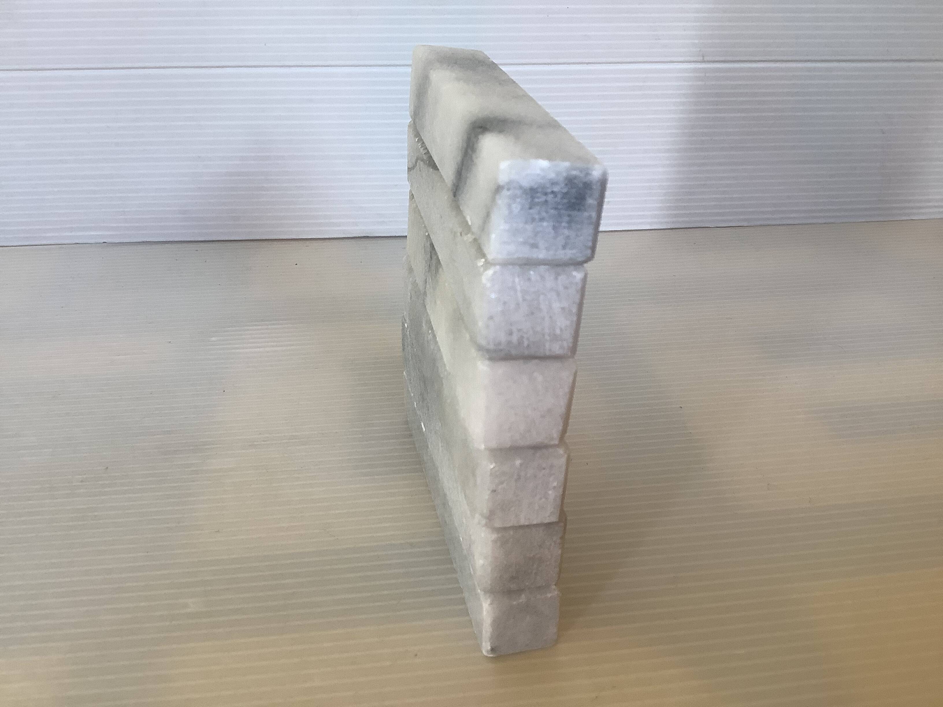 Six gray white marble knife holders