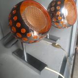 Paire d'appliques en métal chromé orientables sur rotules vers 1970