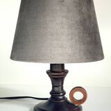 Vintage wooden candle holder lamp
