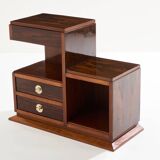Art Deco Modernist Rosewood Brass Sewing Cabinet circa 1940