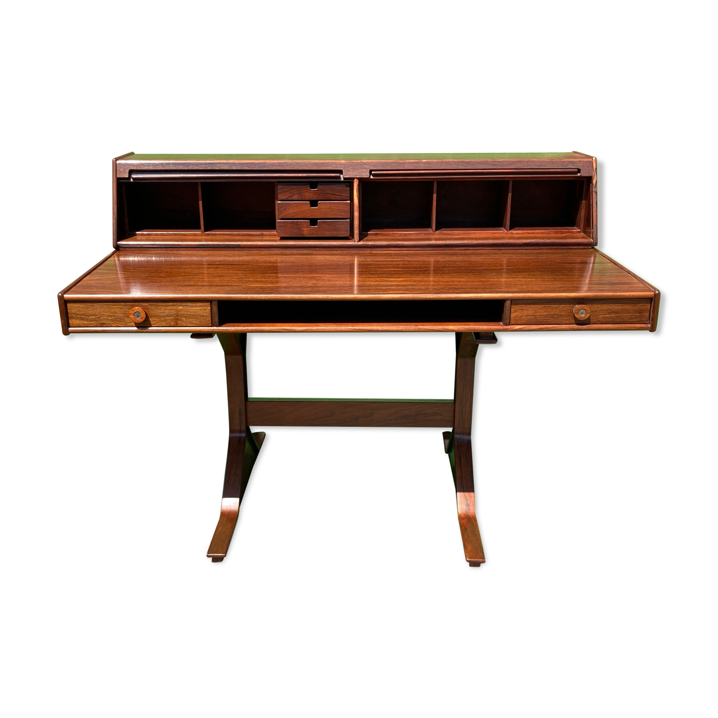 Gianfranco Frattini for Bernini, rosewood writing desk model 530, 1950s Italian