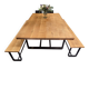 Table and benches solid oak for dining room