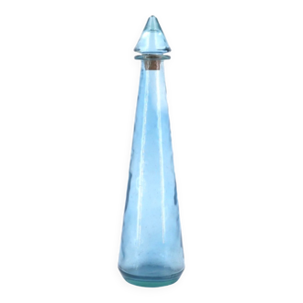 Bottle, blue glass carafe, 1960s