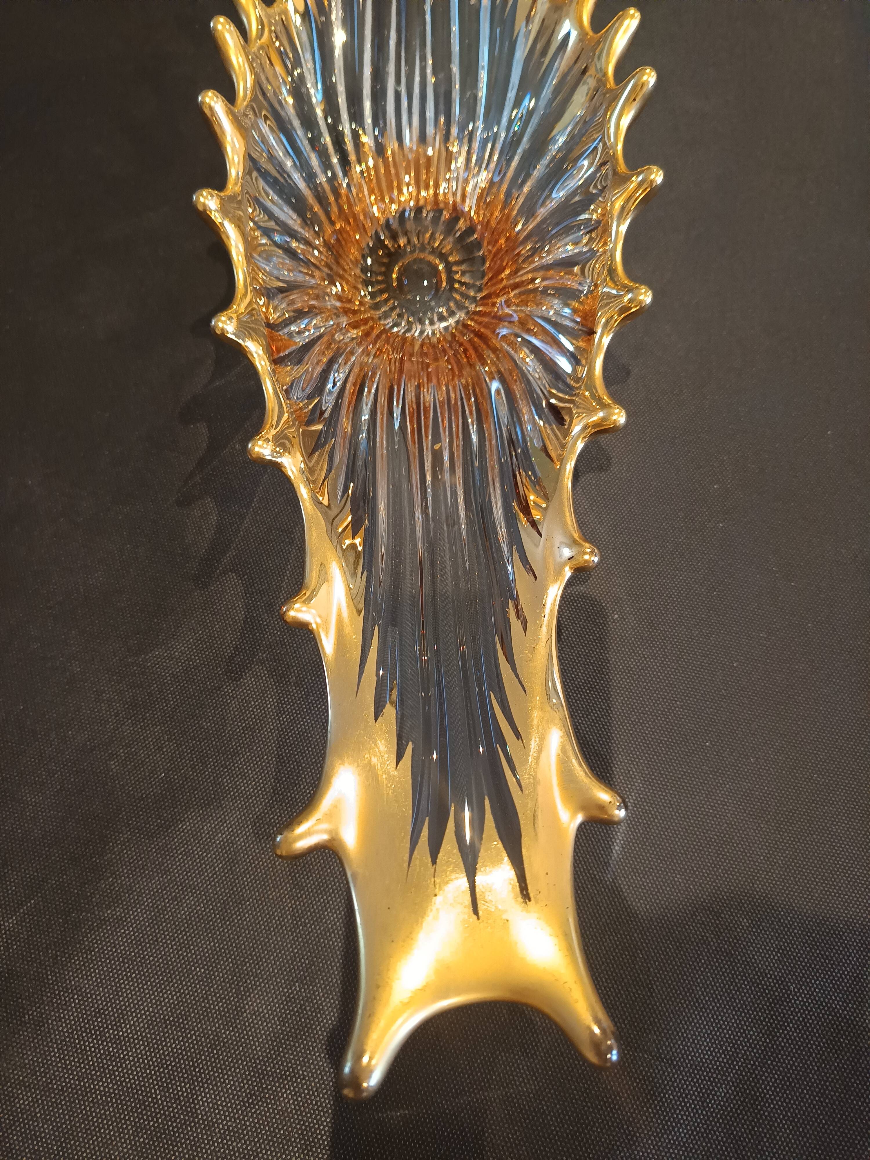 Crystal and gold centrepiece Royal Crystal of Bayel 1950