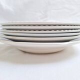 St Amand blue soup plates, Ironstone