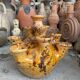 Vase sculpture en tamegroute jaune tachetée emaillée abstraite